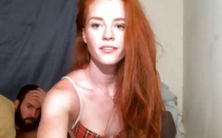 Naughty redhead teen fucks a guy with mouth and tight pussy